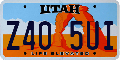 UT license plate Z405UI