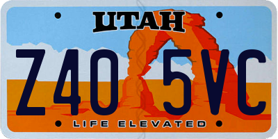 UT license plate Z405VC