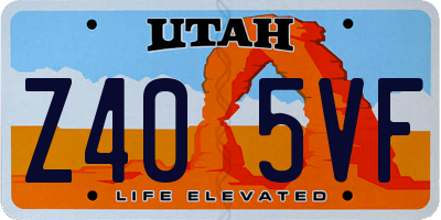 UT license plate Z405VF