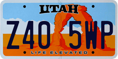UT license plate Z405WP