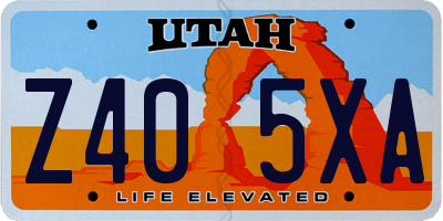 UT license plate Z405XA