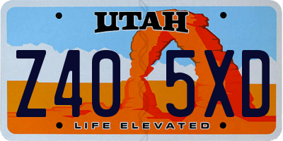 UT license plate Z405XD