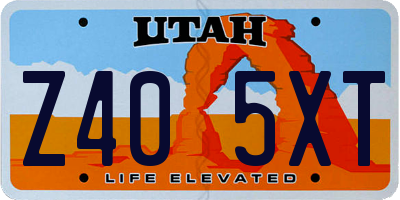UT license plate Z405XT