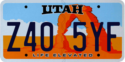 UT license plate Z405YF