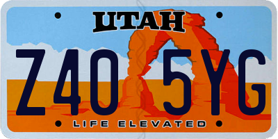 UT license plate Z405YG