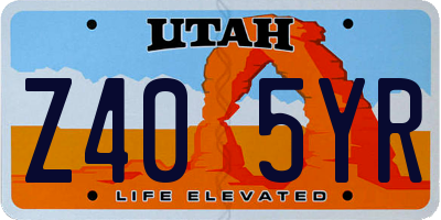 UT license plate Z405YR