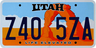 UT license plate Z405ZA