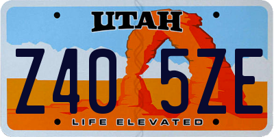 UT license plate Z405ZE