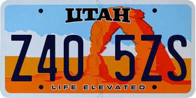 UT license plate Z405ZS