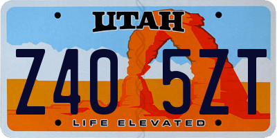 UT license plate Z405ZT