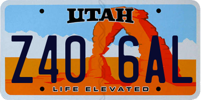 UT license plate Z406AL