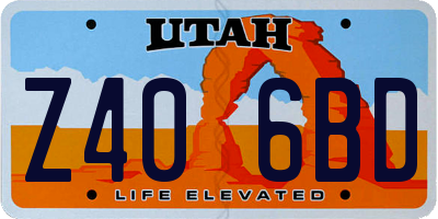 UT license plate Z406BD