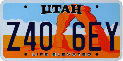 UT license plate Z406EY