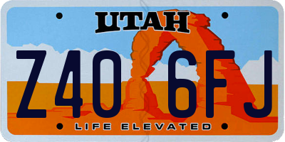 UT license plate Z406FJ