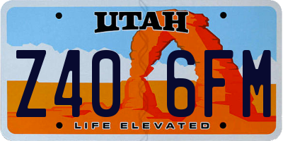 UT license plate Z406FM