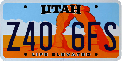 UT license plate Z406FS