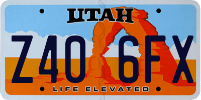 UT license plate Z406FX