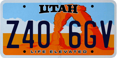 UT license plate Z406GV