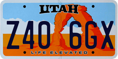 UT license plate Z406GX
