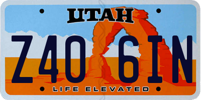 UT license plate Z406IN