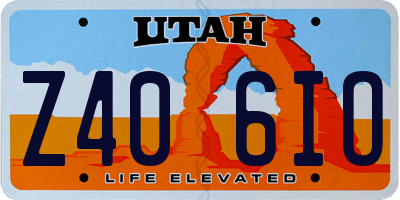 UT license plate Z406IO