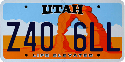 UT license plate Z406LL