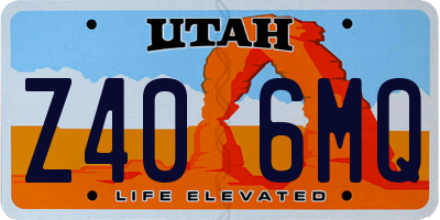 UT license plate Z406MQ