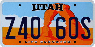 UT license plate Z406OS