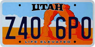 UT license plate Z406PO