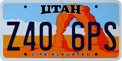 UT license plate Z406PS