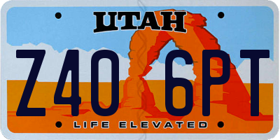 UT license plate Z406PT