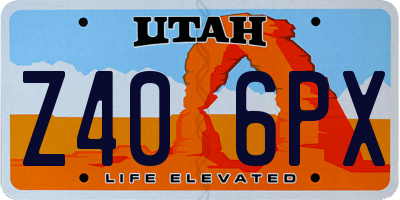UT license plate Z406PX
