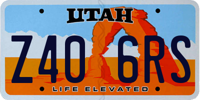 UT license plate Z406RS