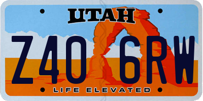 UT license plate Z406RW