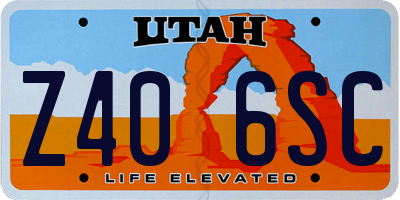 UT license plate Z406SC