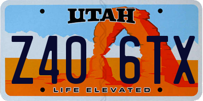 UT license plate Z406TX