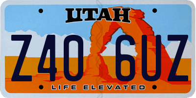 UT license plate Z406UZ