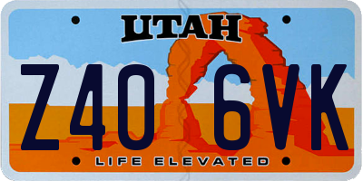 UT license plate Z406VK