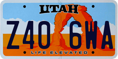 UT license plate Z406WA