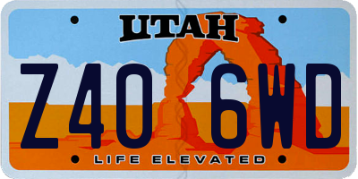 UT license plate Z406WD