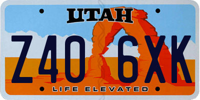 UT license plate Z406XK