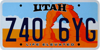 UT license plate Z406YG