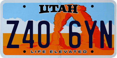 UT license plate Z406YN