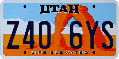 UT license plate Z406YS