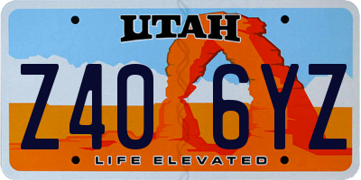 UT license plate Z406YZ