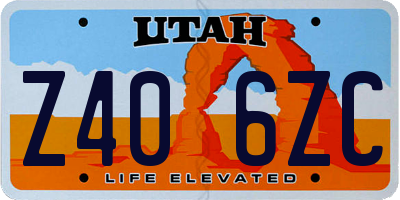 UT license plate Z406ZC