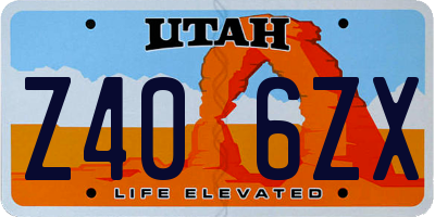 UT license plate Z406ZX