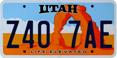 UT license plate Z407AE