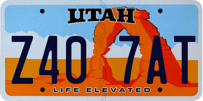 UT license plate Z407AT