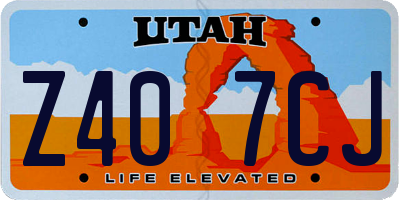 UT license plate Z407CJ